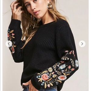 Woven Heart Embroidered Sweater